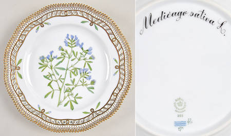 Flora Danica (1961 To Current) 9" Pierced Luncheon Plate/Fruit Std-Medicago sativ