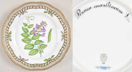 Flora Danica (1961 To Current) 9" Pierced Luncheon Plate/Fruit Std-Pisum maritmum