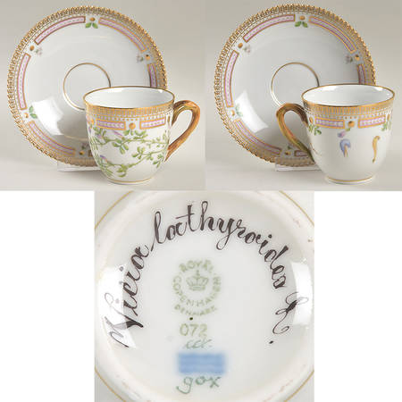 Flora Danica (1961 To Current) Flat Cup & Saucer Set-Vicia lochyroides L.