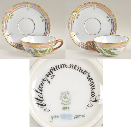 Flora Danica (1961 To Current) Flat Tea Cup & Saucer Set-Melanpyrum nemorosum L.