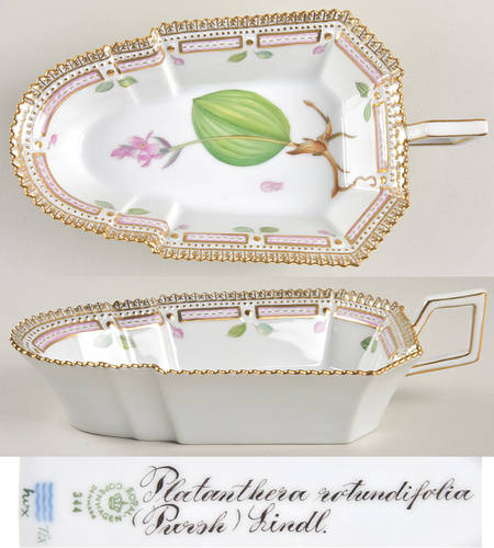 Flora Danica (1961 To Current) 8" Pickle/Accent Dish-Platanthera rotudifolia Purs