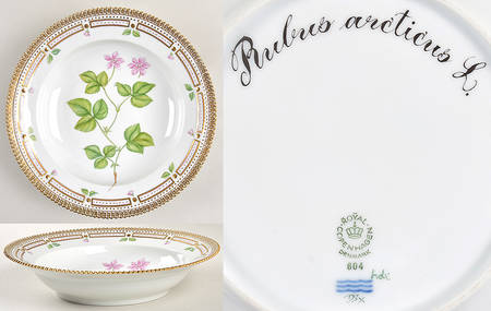 Flora Danica (1961 To Current) Rim Soup Bowl-Rubos arcticus L.