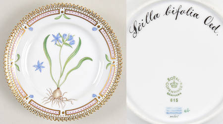 Flora Danica (1961 To Current) Bread & Butter Plate-Scilla bifolia Oed.