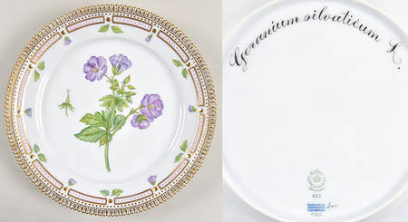 Flora Danica (1961 To Current) Luncheon PLate-Greanium silvaticum L