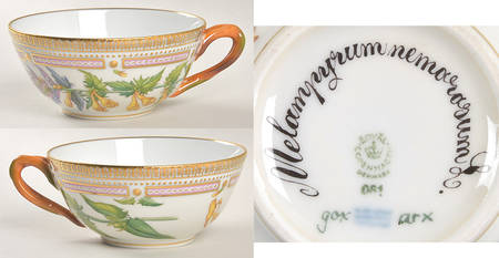 Flora Danica (1961 To Current) Flat Tea Cup & Saucer Set-Melanpyrum nemorosum L.