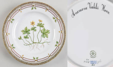 Flora Danica (1961 To Current) Dinner Plate-Anemone vahlii Horn