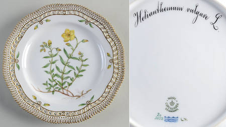 Flora Danica (1961 To Current) 10" Pierced Dinner Plate/Fruit Std-Helianthemun vu