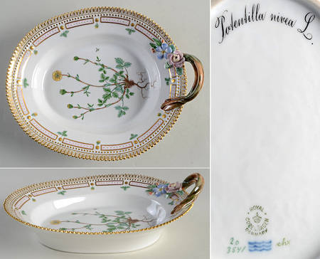Flora Danica (1961 To Current) 9" Oval Handled Pickle/Accent-Potentilla nivea L.