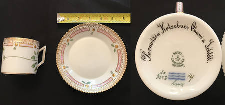 Flora Danica (1961 To Current) Chocolate Cup & Serrated Saucer-Sarnassia Kotsebue