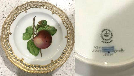 Flora Danica (1961 To Current) 9" Pierced Luncheon Plate/Fruit Stand-Apple