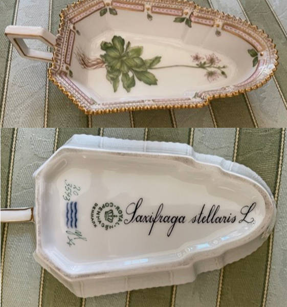Flora Danica (1961 To Current) 7" Pickle/Accent Dish-Saxifraga stellaris L.