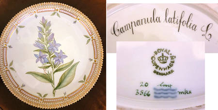 Flora Danica (1961 To Current) 9" Round Tray-Campanula latifolia L.