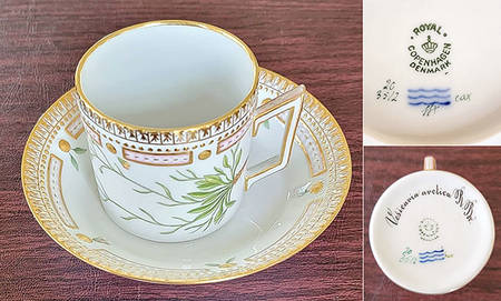 Flora Danica (1961 To Current) Chocolate Cup & Smooth Saucer-Vesicaria arctica R.