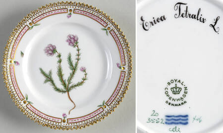 Flora Danica (1961 To Current) Bread & Butter Plate-Erica Tetralix L.