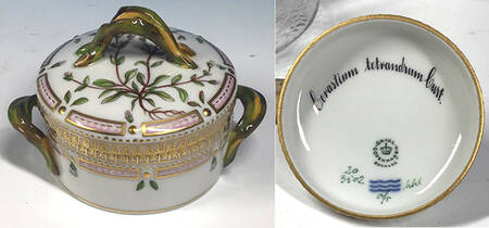 Flora Danica (1961 To Current) Small Sugar Bowl & Lid-Cerastium tetrandrum Curt