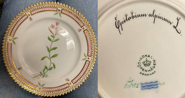 Flora Danica (1961 To Current) Bread & Butter Plate-Epilobium alpinumus
