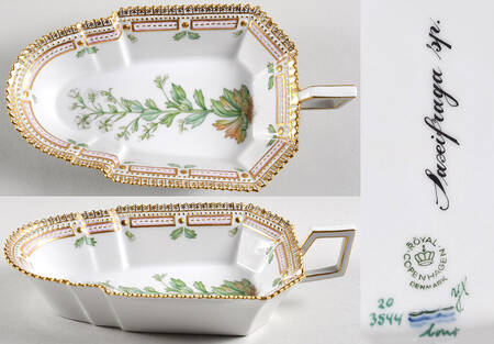 Flora Danica (1961 To Current) 8" Pickle/Accent Dish-Saxifraga sp.