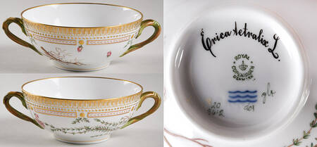 Flora Danica (1961 To Current) Flat Cream Soup Bowl-Erica tetralix L