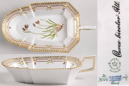 Flora Danica (1961 To Current) 8" Pickle/Accent Dish-Carex bicolor All