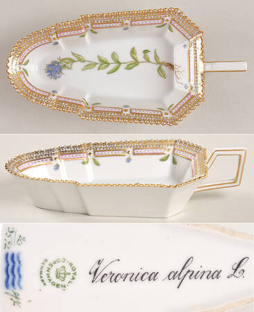 Flora Danica (1961 To Current) 6" Pickle/Accent Dish-Veronica alpina L.