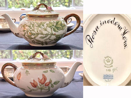Flora Danica (1961 To Current) Teapot & Lid-Rosa inodora Horn