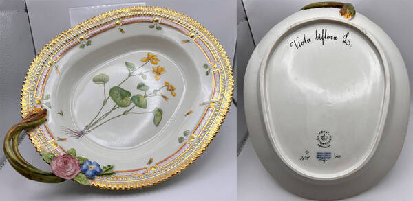 Flora Danica (1961 To Current) 9" Oval Handled Pickle/Accent-Viola biflora L.