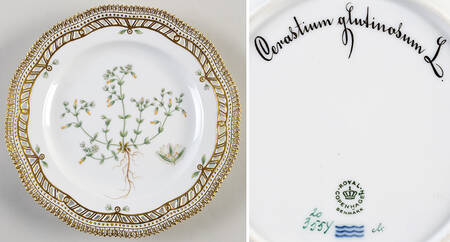 Flora Danica (1961 To Current) 9" Pierced Luncheon Plate/Fruit Std-Cerastium Glab