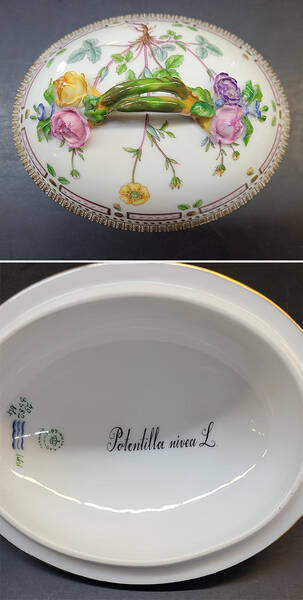 Flora Danica (1961 To Current) Lid for Large Sugar Bowl-Potentilla nivea L.
