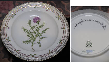 Flora Danica (1961 To Current) Rim Soup Bowl-Astragalus arenarius Mull.