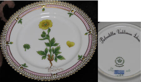 Flora Danica (1961 To Current) Bread & Butter Plate-Potentilla Vahliana Lehm.