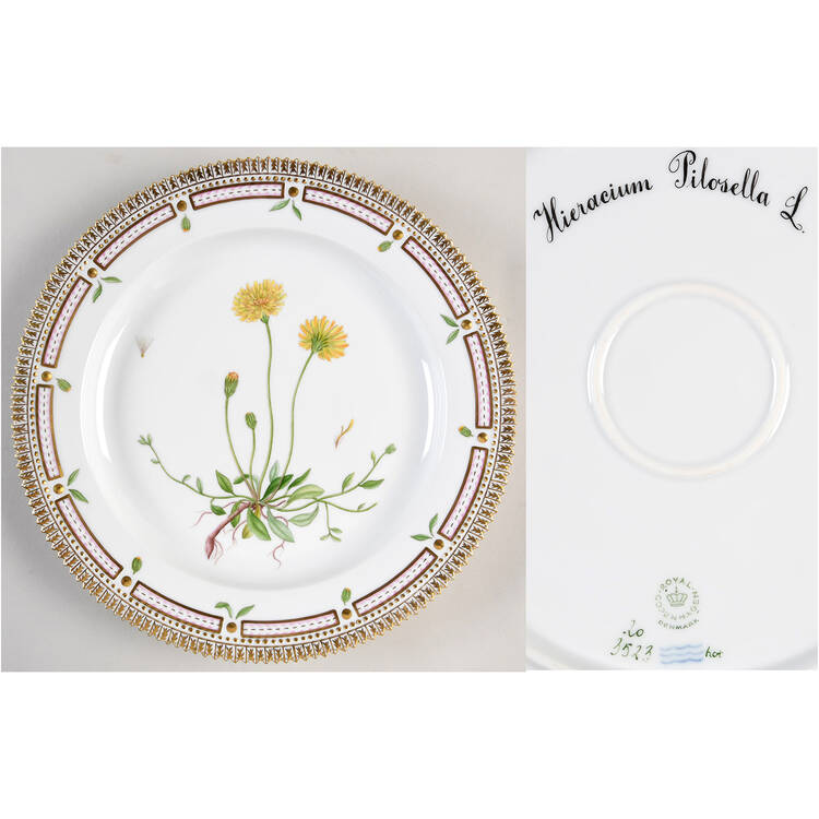 Flora Danica (1961 To Current) 11" Round Platter-Hieracium Pilosella L by Royal Copenhagen