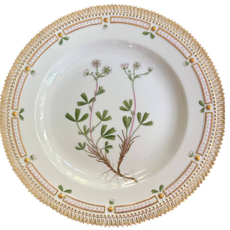 Flora Danica (1961 To Current) Dinner Plate-Potentilla Tridentata Sol