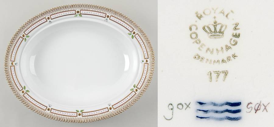 Flora Danica (1961 To Current) Oval Vegetable Bowl No Lid/No Decal