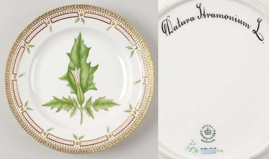 Flora Danica (1961 To Current) Dinner Plate-Datura Stramonium L