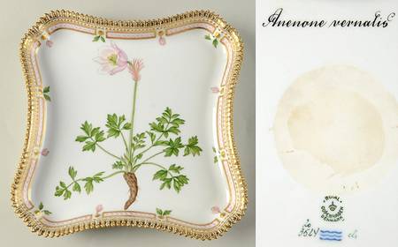 Flora Danica (1961 To Current) 9" Square Tray-Anemome vernalis