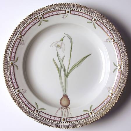 Flora Danica (1961 To Current) Dinner Plate-Galanthus nivalis L