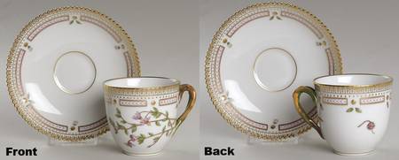 Flora Danica (1961 To Current) Flat Cup & Saucer-Oxycoccus palustris var Lge