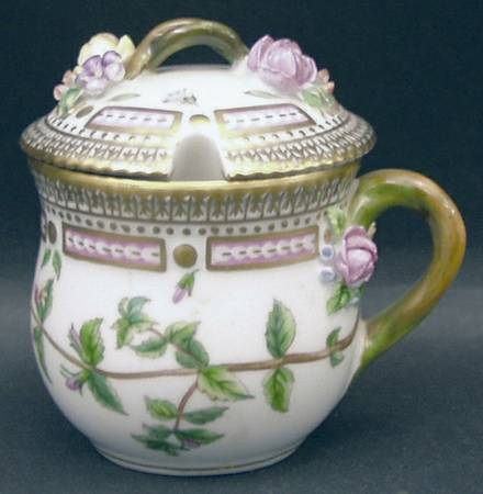 Flora Danica (1961 To Current) Mustard Pot & Lid