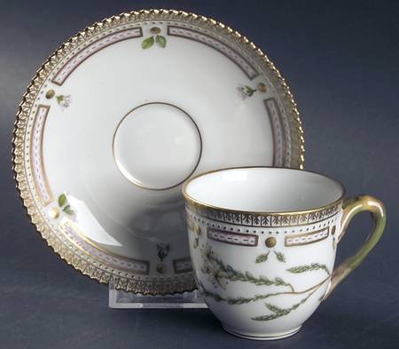 Flora Danica (1961 To Current) Flat Cup & Saucer Set