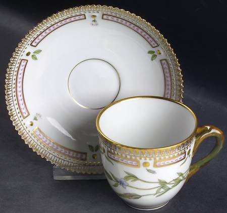 Flora Danica (1961 To Current) Flat Cup & Saucer Set