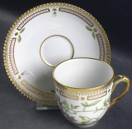 Flora Danica (1961 To Current) Flat Cup & Saucer Set