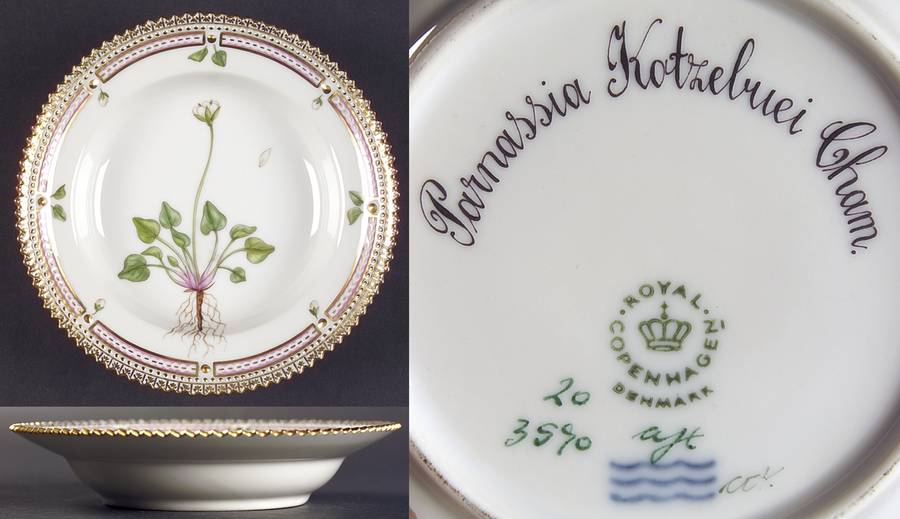 Flora Danica (1961 To Current) Rim Fruit/Soup Bowl-Parnassia Kotzebuei Cham