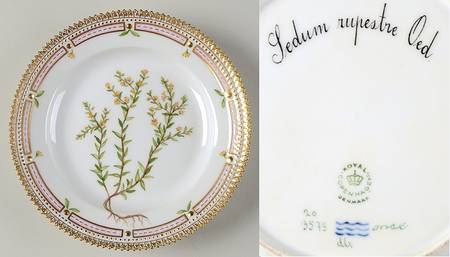 Flora Danica (1961 To Current) Salad Plate-Sedum rupestre Oed.