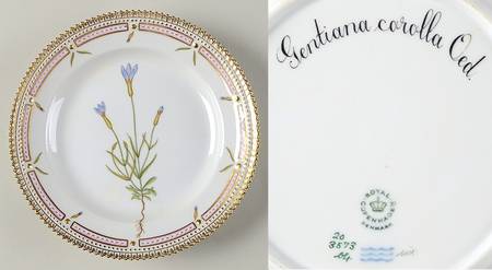 Flora Danica (1961 To Current) Salad Plate-Gentiana corolla Oed.