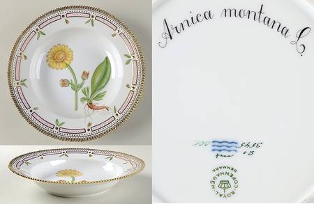 Flora Danica (1961 To Current) Large Rim Soup Bowl-Arnica montana L.