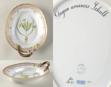 Flora Danica (1961 To Current) 9" Oval Handled Pickle/Accent-Gagea arvensis Schul