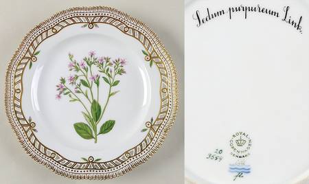 Flora Danica (1961 To Current) 9" Pierced Luncheon Plate/Fruit Std-Sedum purpureu