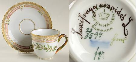 Flora Danica (1961 To Current) Cup & Saucer Set-Flat