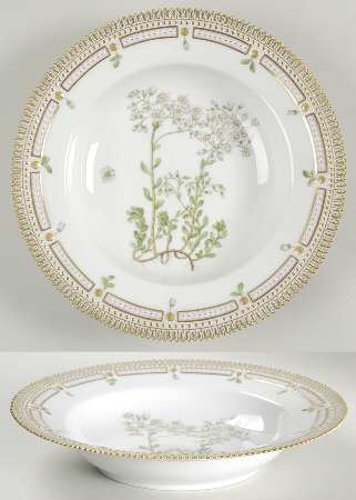 Flora Danica (1961 To Current) Large Rim Soup Bowl-Sedum album L