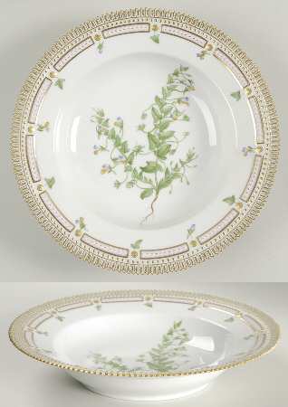 Flora Danica (1961 To Current) Large Rim Soup Bowl-Linaria elatine L